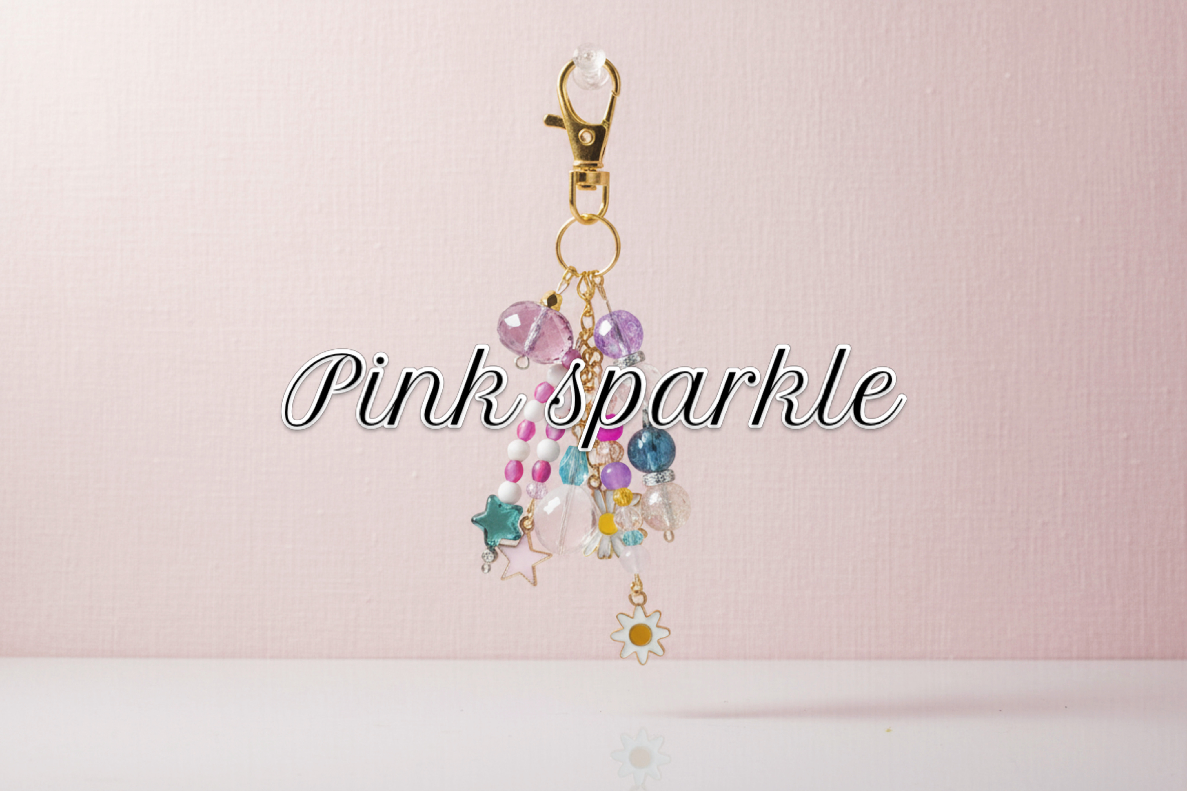 Pink sparkle bag charm